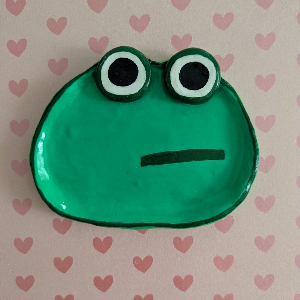 Handmade Peppa Pig Frog Clay Trinket Dish